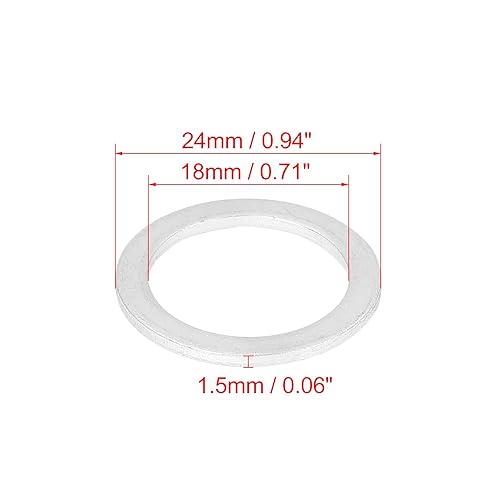 Miniatura 3 de X AUTOHAUX 10 unids M18 tono plateado coche aceite drenaje juntas reemplazo para Porsche 900-123-106-30