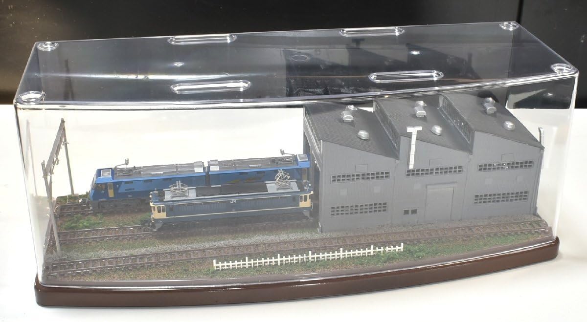 鉄道ジオラマ（ケース付） ヒロnゲージ ジオラマ61 電車庫のある風景