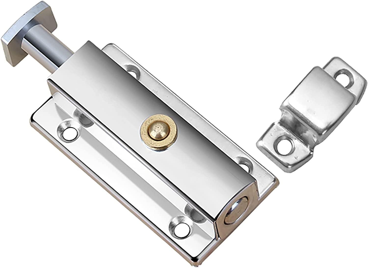 Sliding bolt door latch, 304 Stainless Steel Door Latch Gate Bolt Spring Loaded Multicolor(Bronze)