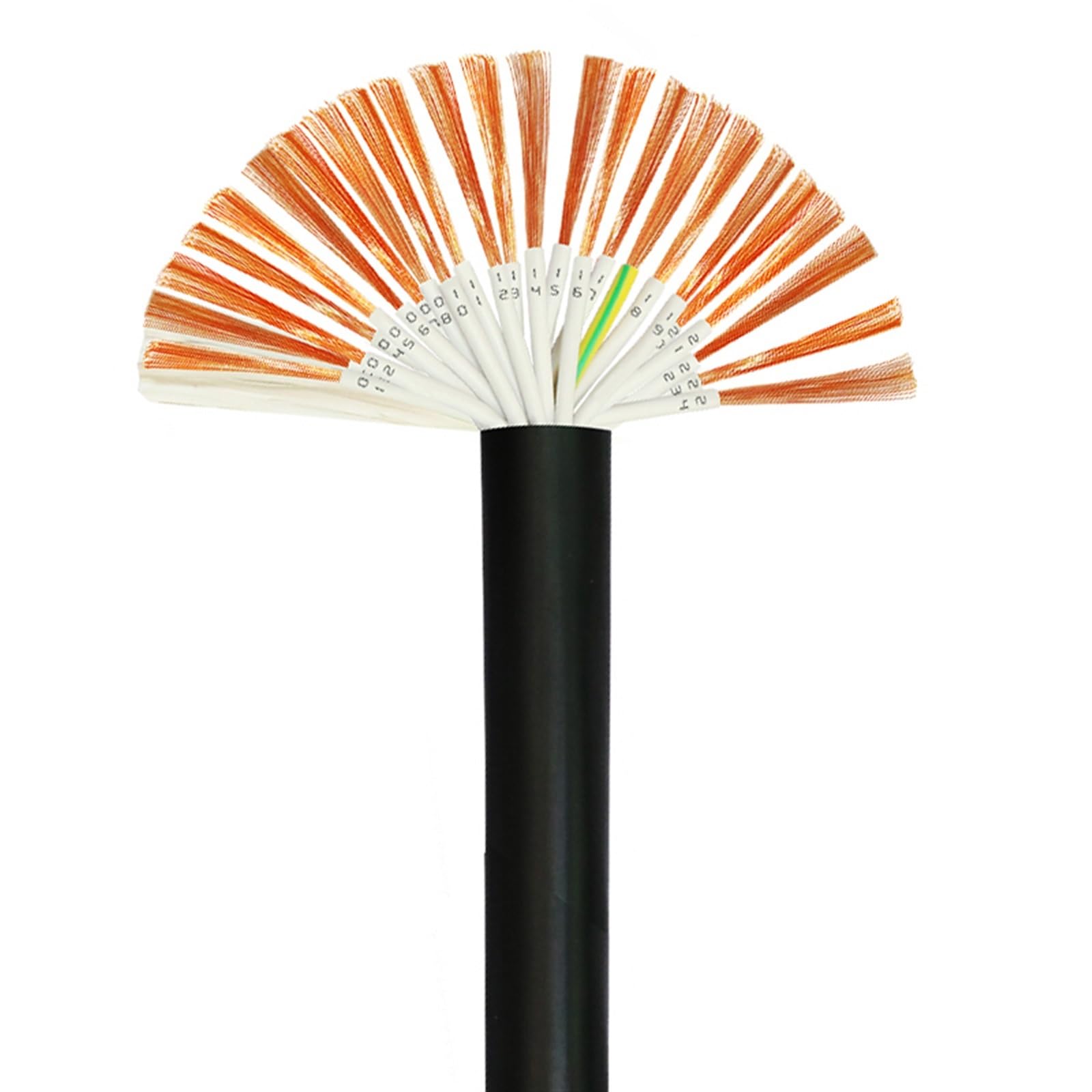 Outdoor Extension 2meters Control Signal Line 2 3 4 5 6 7 8 10 12 14 16 20 24 Core PVC Cable 22AWG 0.3 0.5 0.75mm Shielded Wire Solar sheathed(Black0.5mm,24-core)