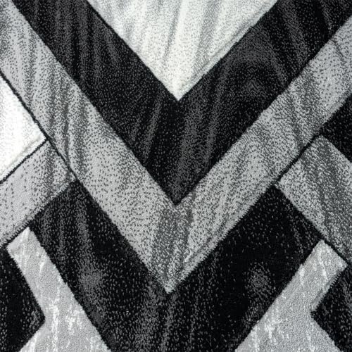 PHP Runner Rugs for Hallway Kitchen Washable Runner Floor Rug - Geometric Pattern Design Heavy Duty Large Floor Rugs Living Room Kitchen Rug - 80 x 150 cm - Black - Cosy Home Interiors PHP Runner Rugs for Hallway Kitchen Washable Runner Floor Rug - Geometric Pattern Design Heavy Duty Large Floor Rugs Living Room Kitchen Rug - 80 x 150 cm - Black - Image 2