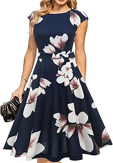 Women's Cocktail Dresses, Formal Wedding Guest Modest Church Vintage Holiday Party Evening Dress