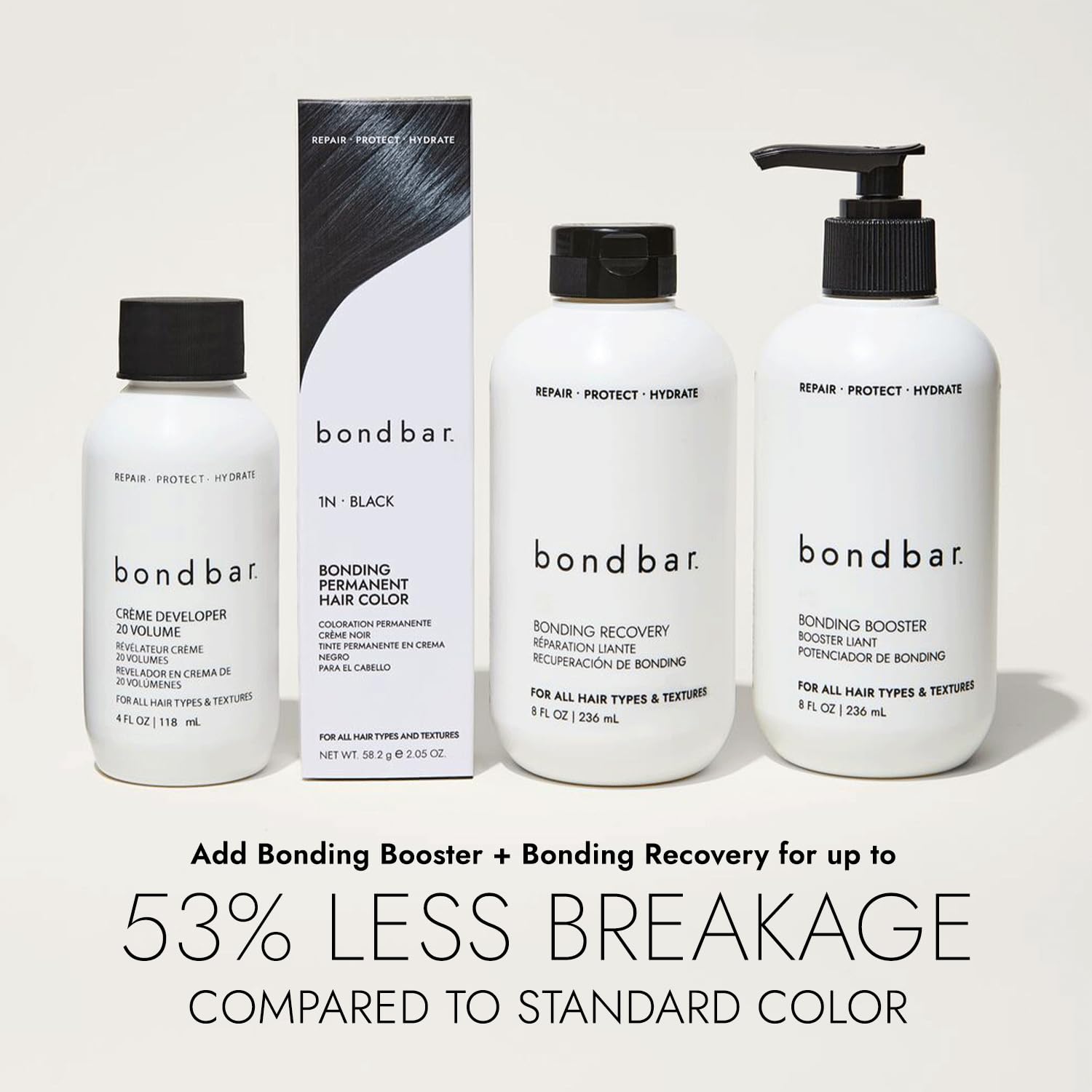 Bondbar 7A Medium Ash Blonde Bonding Permanent Creme Hair Color, Repairing hair dye for all hair types, Vegan, Built in Bonding, 2.05 Oz (Pack of 2)