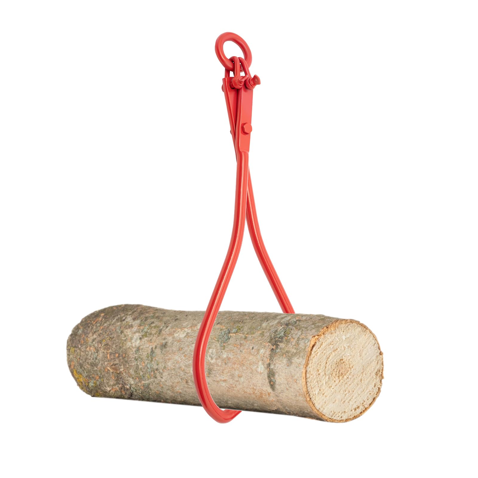 Pinza a mano rossa per la lavorazione del legno, pinza forestale per tronchi d'albero fino a 910 mm, forza di trazione 1000 kg con 2 punte di serraggio