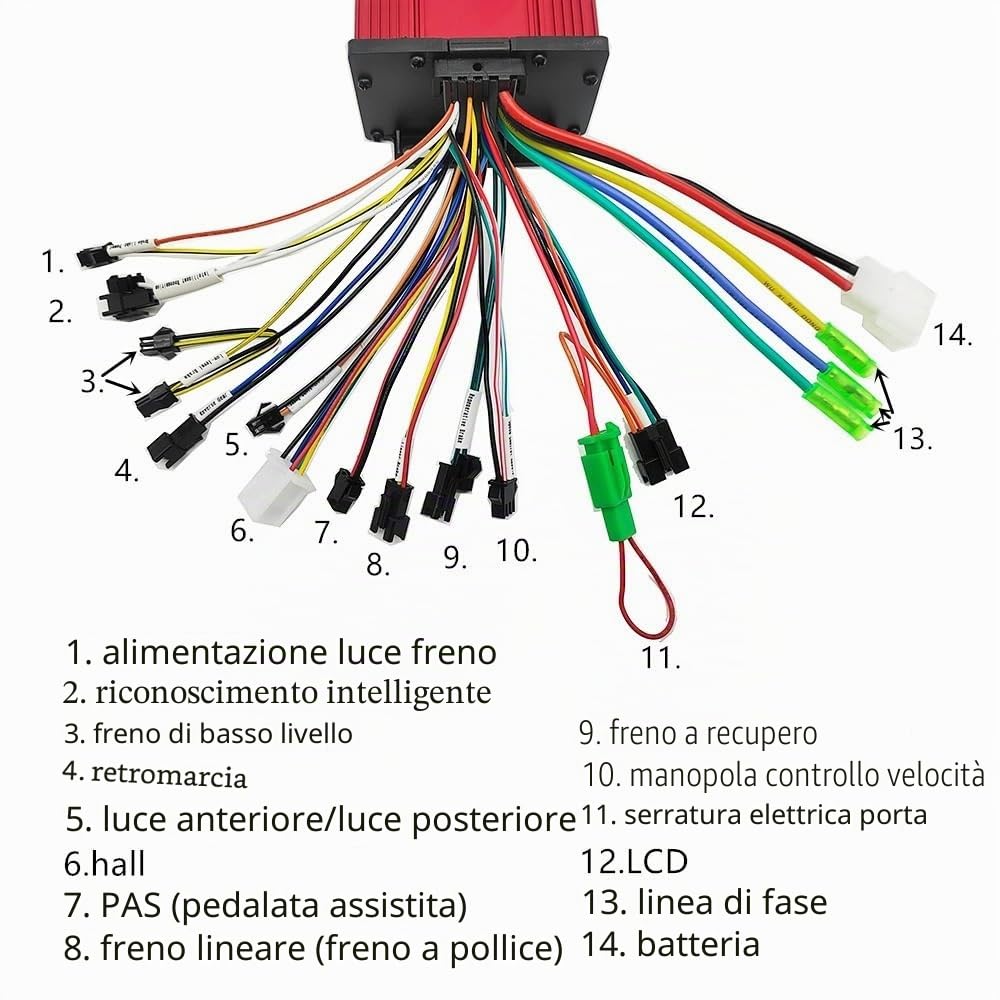 Centralina Monopattino Elettrico Regolatore 36V 48V 60V 800W 1000W 1500W 26A 30A 33A for Scooter Elettrico Brushless Motor Controller(36-64V 26-33A Kit)