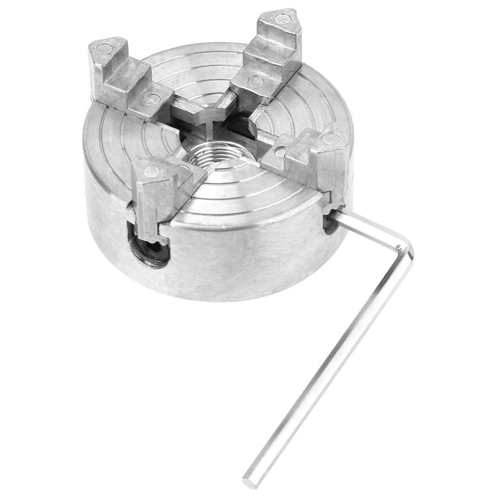 Z011A Mini metalowy uchwyt tokarski ze stopu uchwyt czteroszczękowy akcesoria mocujące samocentrujący uchwyt wiertarski akcesoria tokarskie z kluczem sześciokątnym