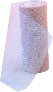 SEWOART Colorful Tulle Roll for DIY Crafts Yards Rainbow Gradient Fabric Light Blue Light Pink for Wedding Decorations Party Supplies and Tutu Skirts