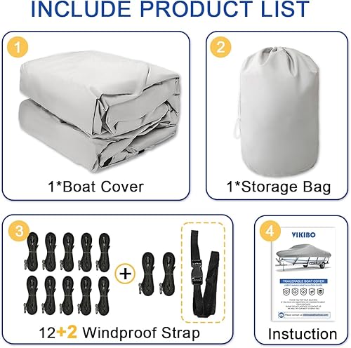 Miniatura 7 de Cubierta impermeable 600D resistente para lancha, protección para todo tipo de clima, para lanchas bajas, lanchas de triple casco en V, lancha de