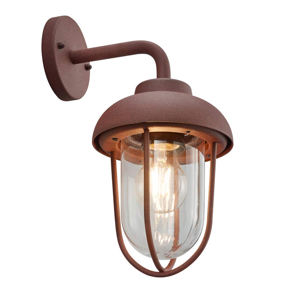 Trio Lighting Duero Applique Da Esterno Down Fusione Di Alluminio Verniciata Effetto Ruggin...