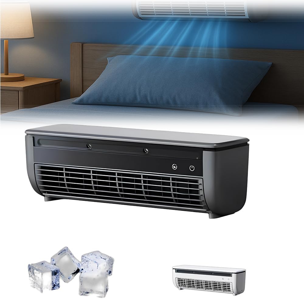 Enfriador De Aire Portátil De Pared Para Cocina Y Dormitorio, Ventilador De Refrigeración Sin Necesidad De Taladrar, Enfriamiento Instantáneo, Aire Acondicionado Con Carga Inalámbrica, Ideal Para