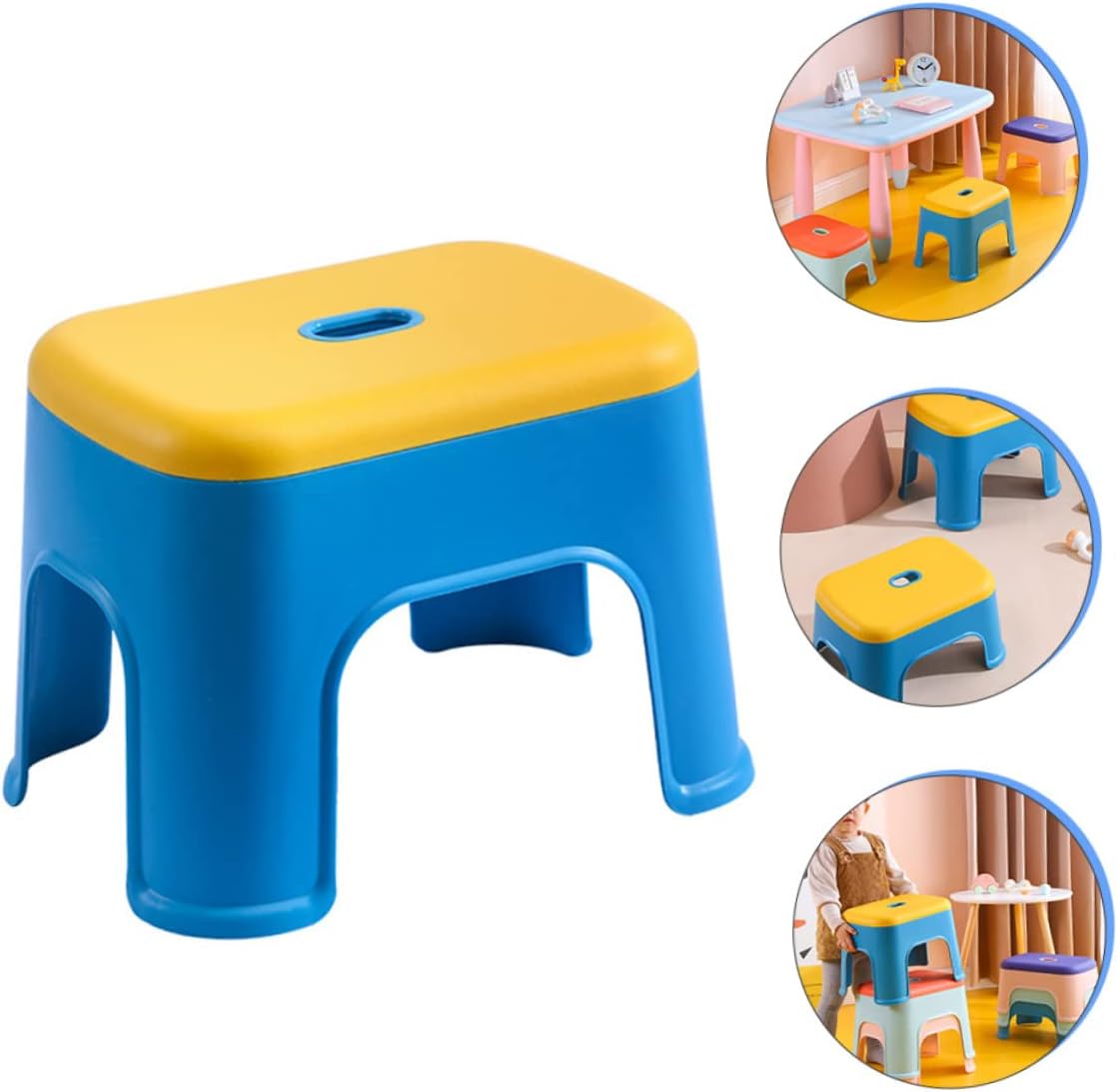 Boy Girl Non-Slip Step Stool Durable Plastic Boy Girl Stool for Home Use Lightweight and Compact Design Bathroom and Kitchen Yellow