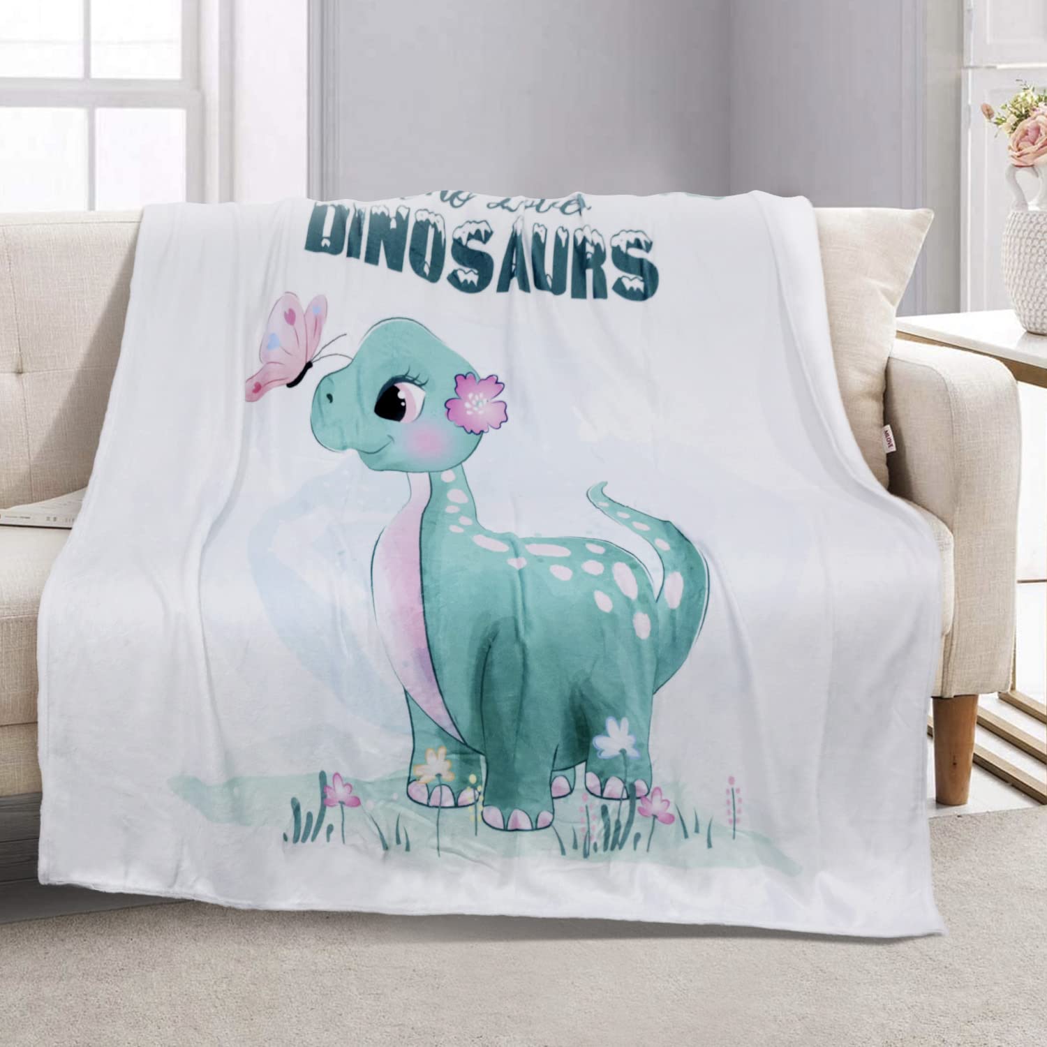 Kuschelige Dinosaurier-Decke Für Mädchen – Superweich, Warm & Perfekt Als Geschenk | 152 X 127 Cm