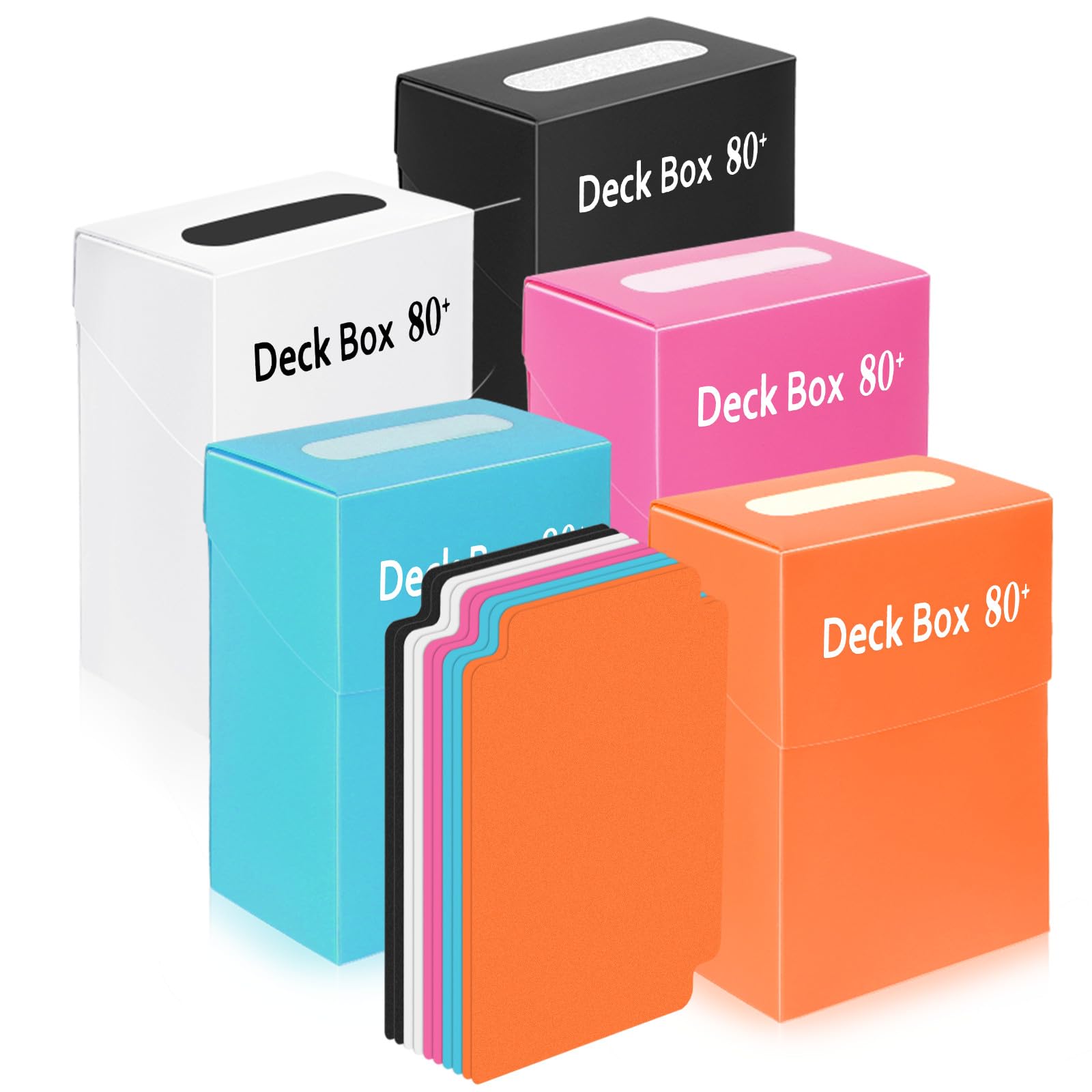 YOTINO Card Deck Box for MTG with 2 dividers holds 80+ TCG card storage boxes Magic Deck Box (blue, red, green, black, white)