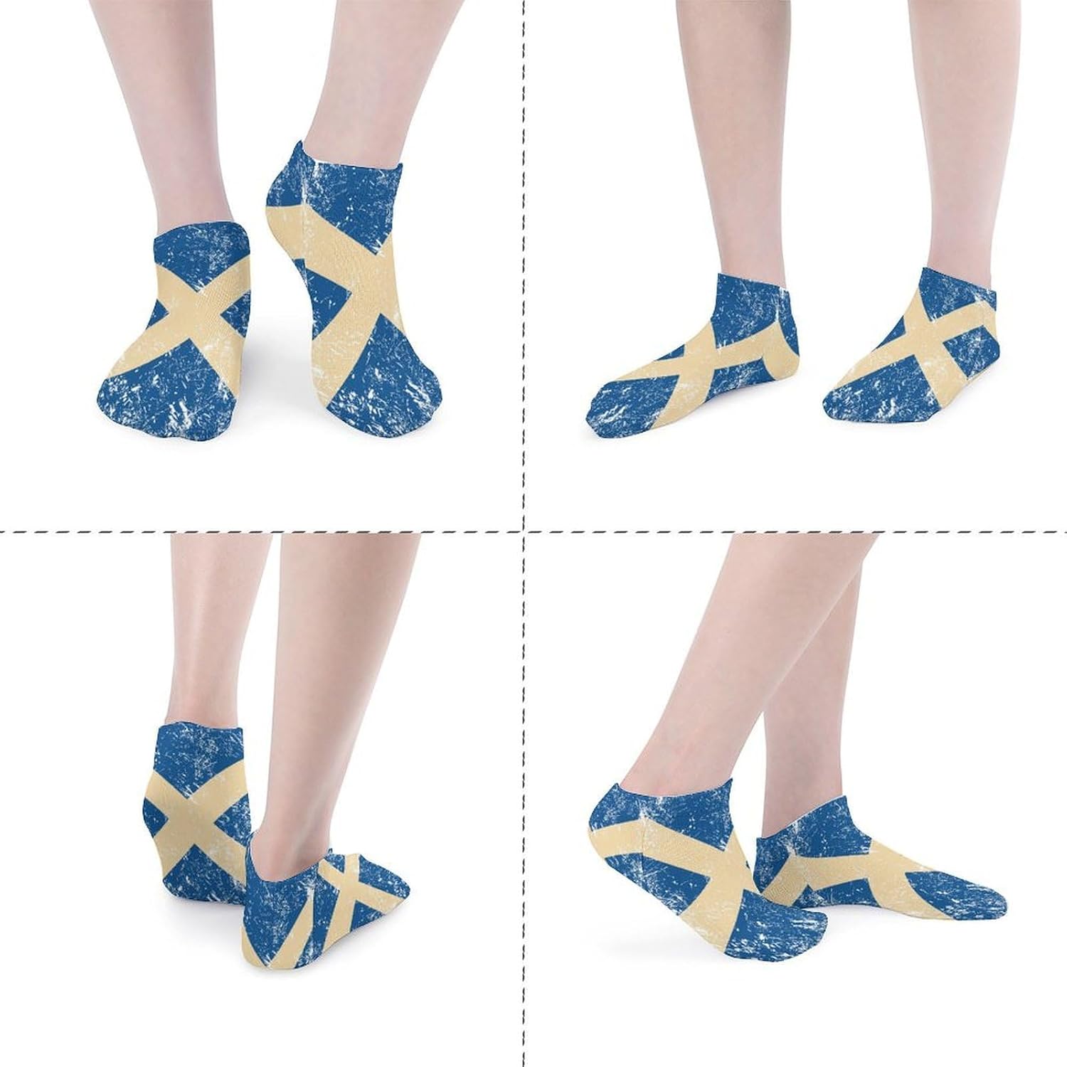 Scotland Vintage Flag 5 Pairs Low Cut Ankle Socks Casual Liner Sock No Show Invisible Socks for Men Women