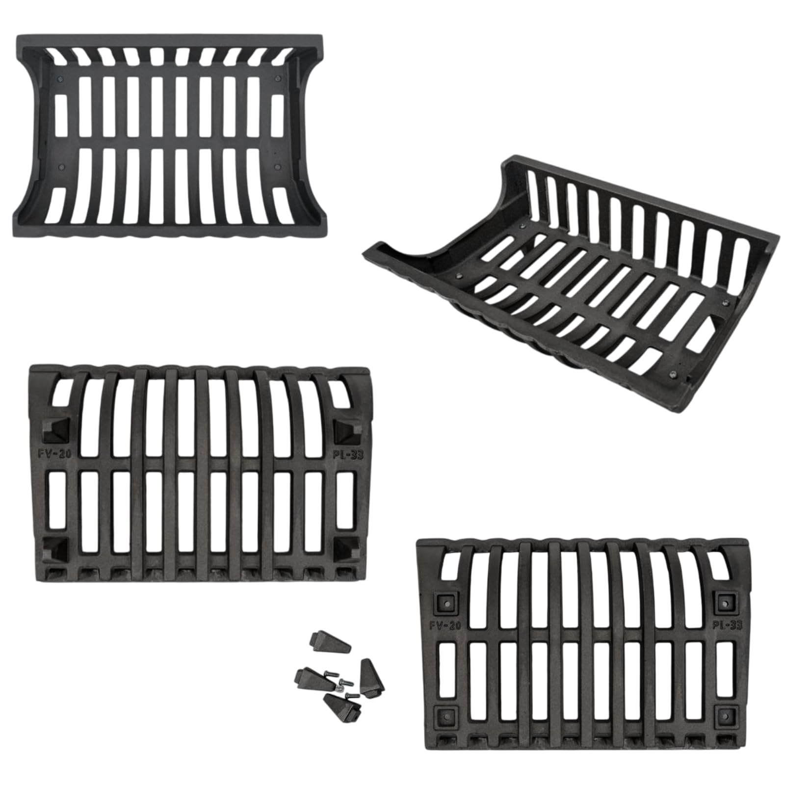 Portalegna in Ghisa | Design Moderno | Migliora Circolazione Aria | Sicurezza Anti-Fuoriuscita | Brucialegna caminetto e termo camini, 45 x 28,5 x 17h cm - 100% Ghisa
