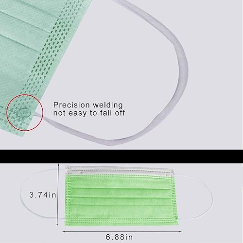 Miniatura 5 de Mascarillas desechables para adultos, de 3 capas, protección contra el polvo, protección de seguridad (paquete de 50)