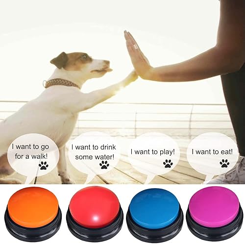 Miniatura 4 de FRQNTKPA Botón de grabación de voz de 12 colores botones de perro para comunicación zumbador de entrenamiento de mascotas grabación y reproducción