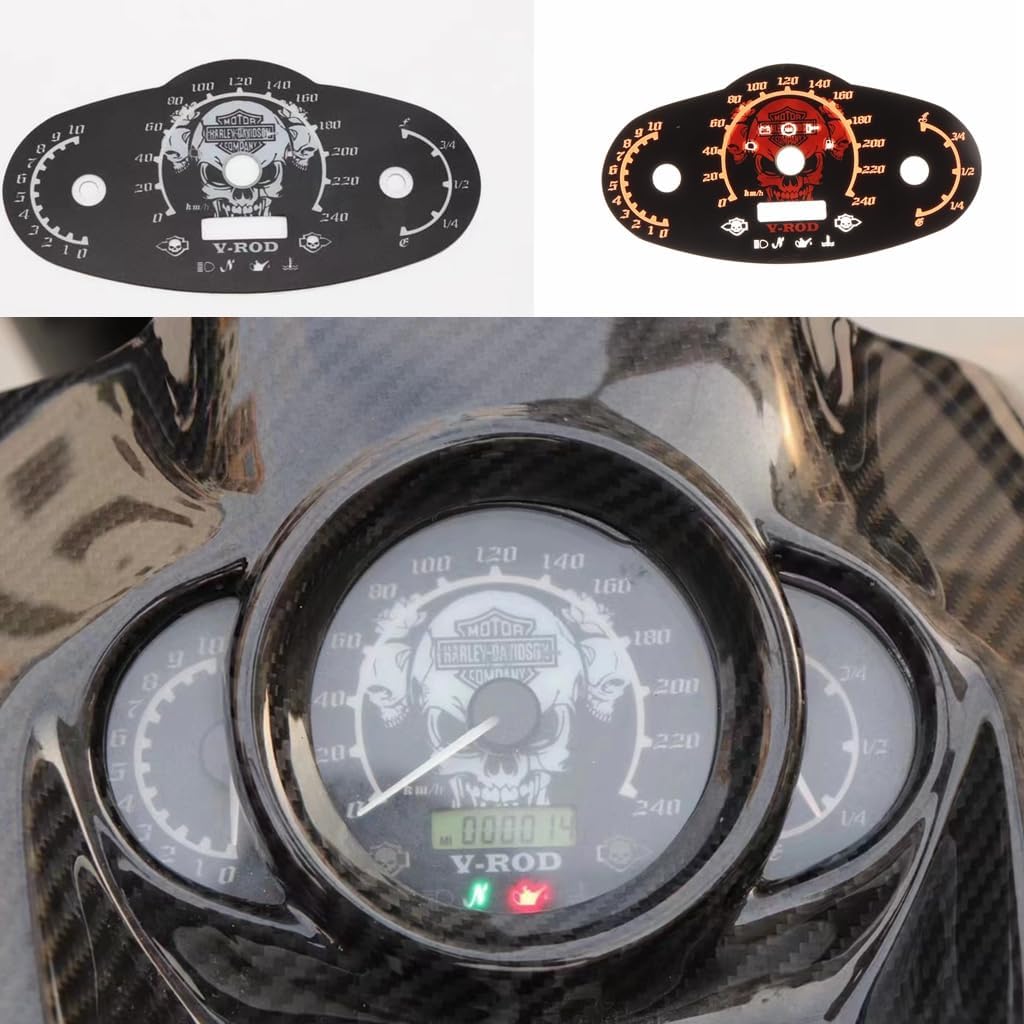Motorcycle Speedometer Faceplate km/h Speedometer Face Sticker For VROD Nightrod Special 2012-2017 VRSCA VRSCB Vrcsaw 2002-2011 (Red)