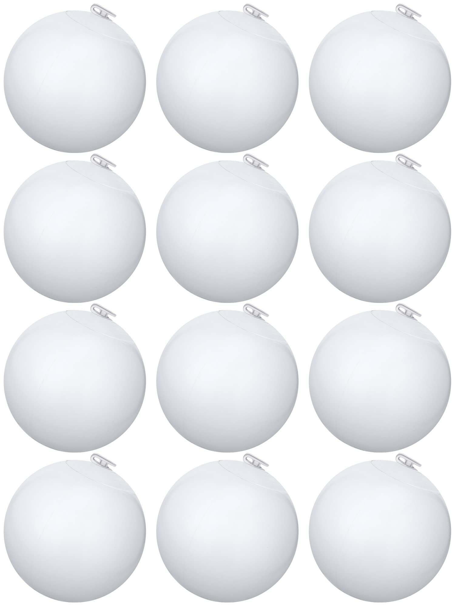 Bencailor 12 Pcs 3.5 Inch Mini White Beach Balls Bulk Mini Inflatable Beach Balls for Ocean Under The Sea Party Decorations Summer Pool Toys Party