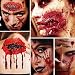 Halloween Temporary Face Tattoo Sticker 3D Zombie Scar Fake Bloody Wound for Cosplay Party Masquerade Prank Prop Decorations, Waterproof Sweatproof Makeup for Women Man kids (10sheets)