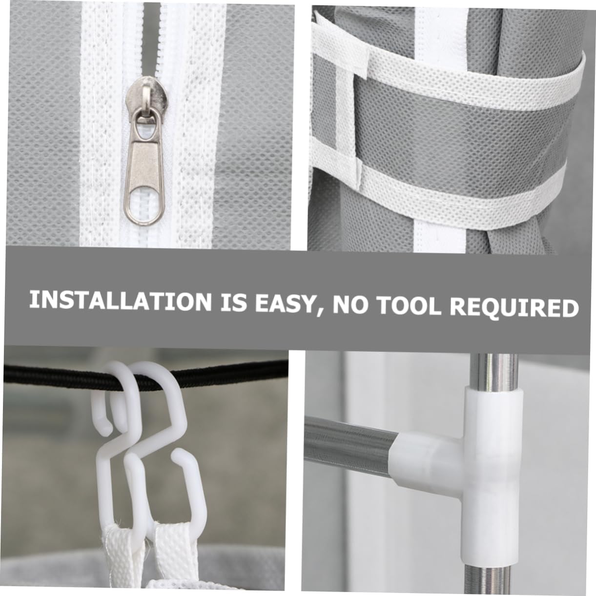 Unomor 1Pc Steel Frame Non-Woven Fabric Clothes Closet with Dustproof Storage and Large Capacity for Home Organization Easy Assembly Portable Wardrobe for Clothes Coats Jackets and Shoes