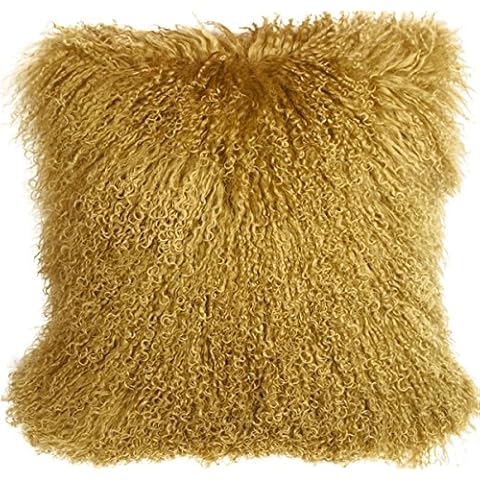 Genuine Mongolian Sheepskin Fur Throw Pillow Cover
