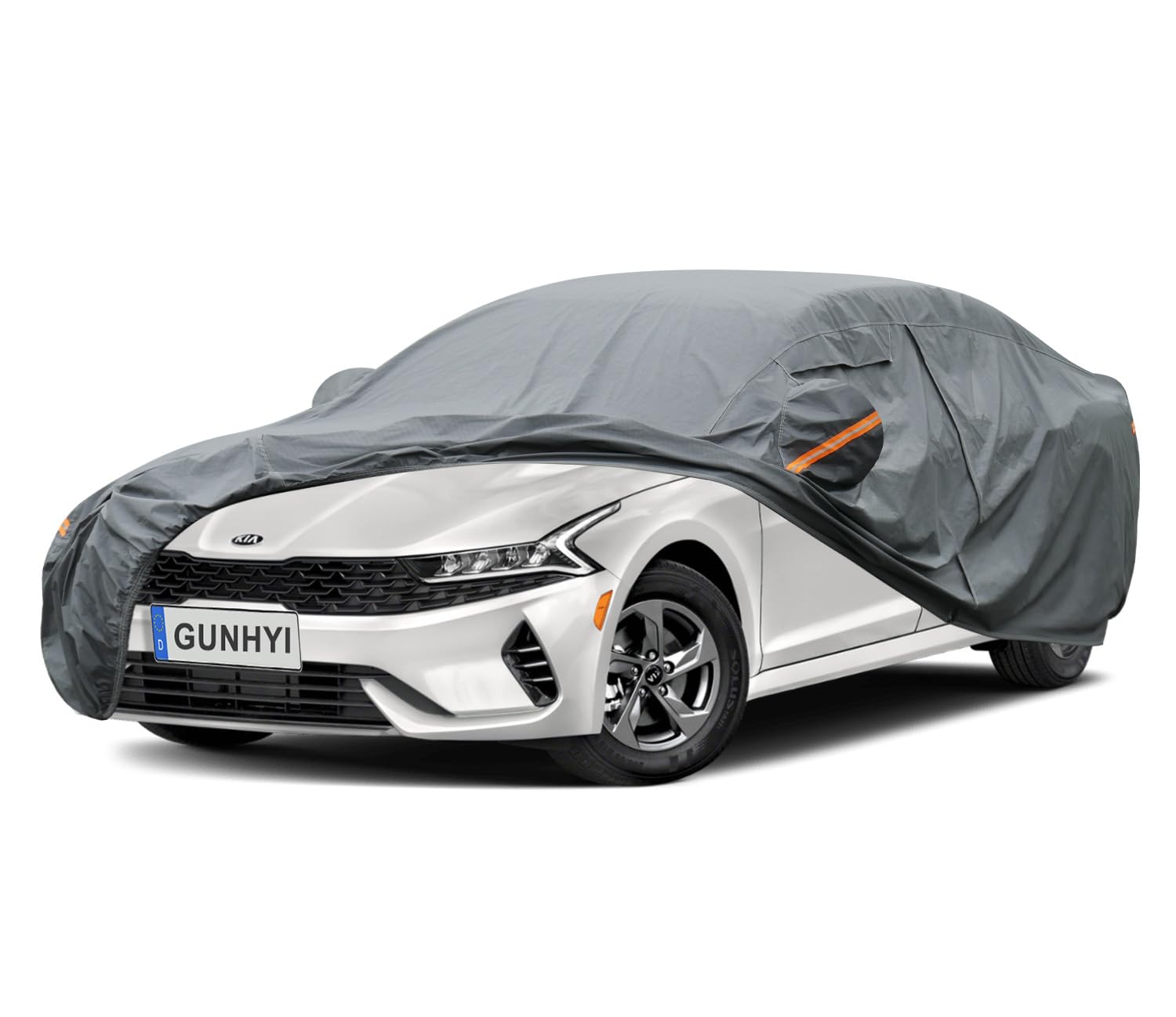 GUNHYI Premium Car Cover Custom Fit Kia Optima/Kia K5, 16 Layers Heavy Duty Car Cover Waterproof All Weather with Zipper Door for Sun Rain Snow Dust Uv Protection