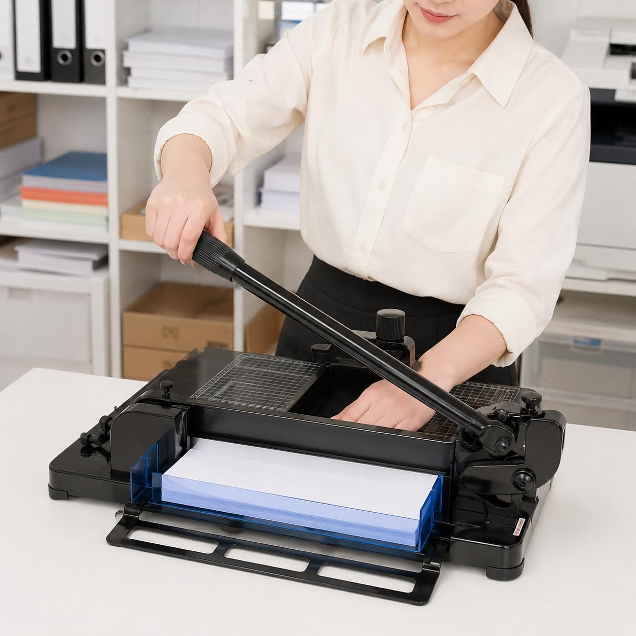 Taglierina per carta resistente, formato A4, 440 mm, manuale con blocco di