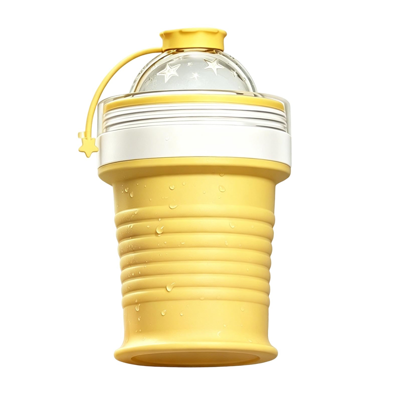 Nucelit Food Grade Silicone Ice Ball Mold with Foldable Cup and Straw for Drink Multifunctional Folding Drinking Cup Drinkware Accessories
