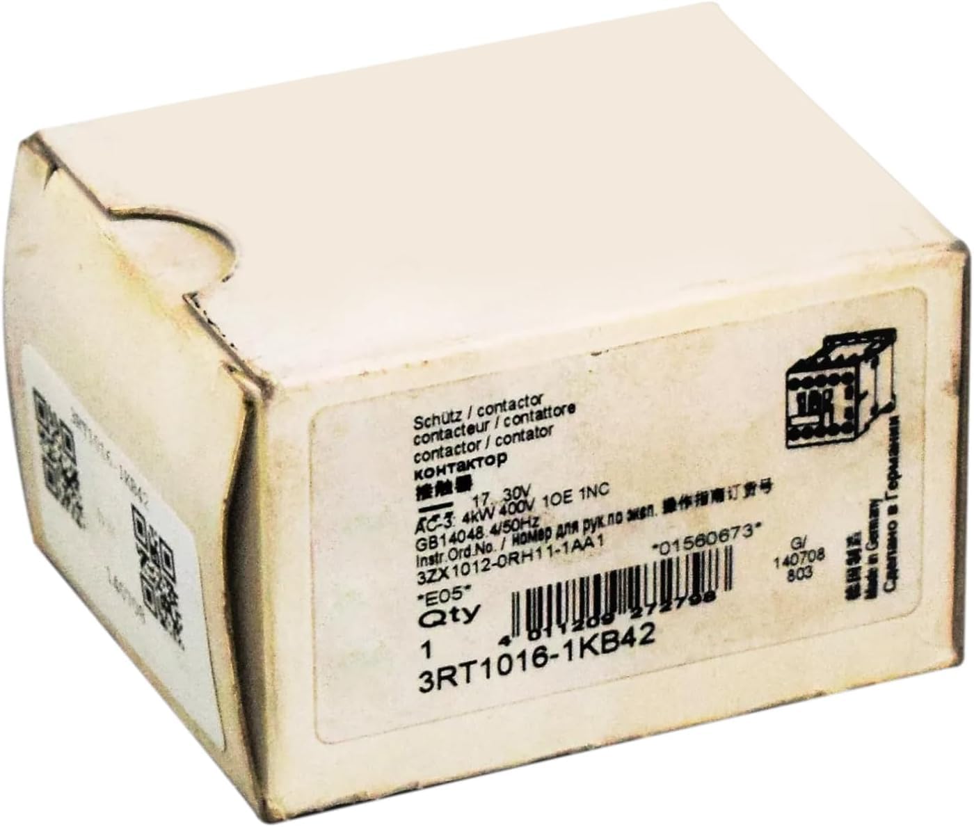 3RT1016-1KB42 contacteur neuf scellé haute durabilité mécanique