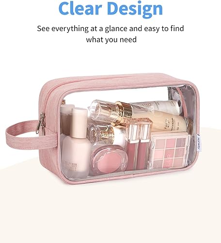 Miniatura 2 de Narwey Bolsas de aseo transparentes de viaje para artículos de aseo personal para hombres y mujeres, bolsa de maquillaje transparente con