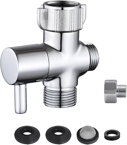 Adaptador de bidé T con válvula de cierre, válvula T de 3 vías para bidé, adaptador T de metal para inodoro de mano, 78 "x 78" × 12" o 38"