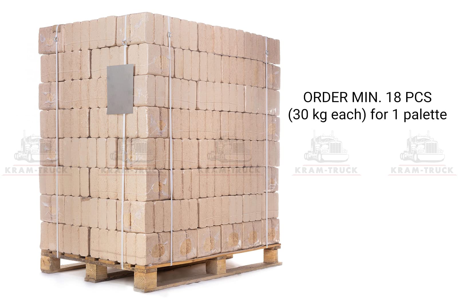 Briquetas de madera de 30 kg. Ideal como repuesto para carbón, madera, coque, briquetas de horno, empaquetadas en cubos prácticos, fácil de almacenar, leña. Roble mixto, haya, frondoso