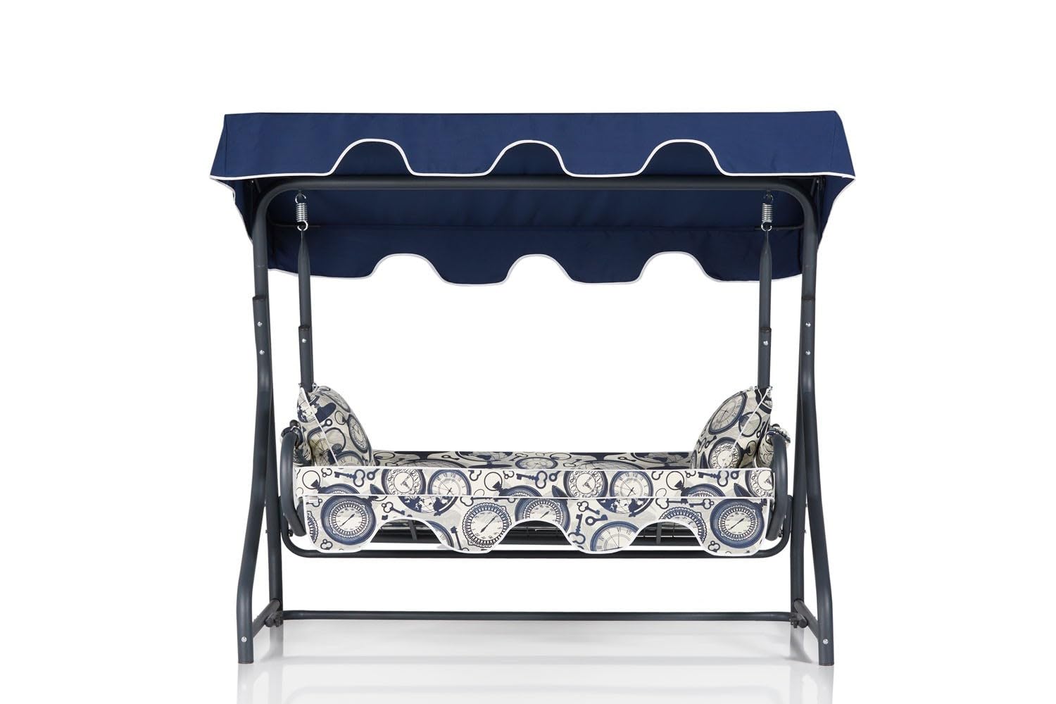 Deconation Balancelle De Jardin 3 Places en Métal Et Polyester Multicolore 200 X 165 X 110 Cm