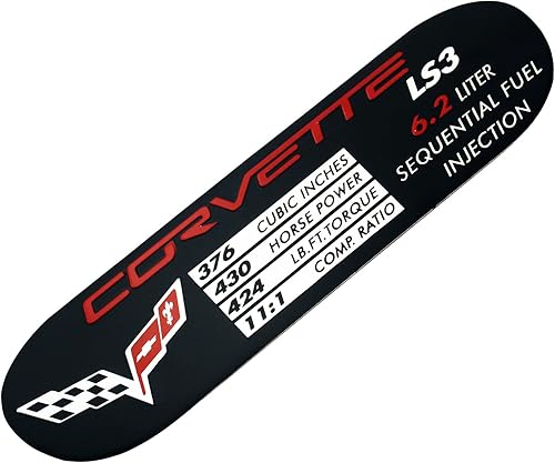 Miniatura 4 de 1 emblema de placa de metal C6 Corvette Spec ID LS3 430HP 08-13 3D placa de identificación de repuesto para Corvette