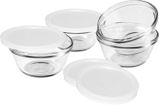 Anchor Hocking 6-Ounce Custard Cups with Lids, Set of 4