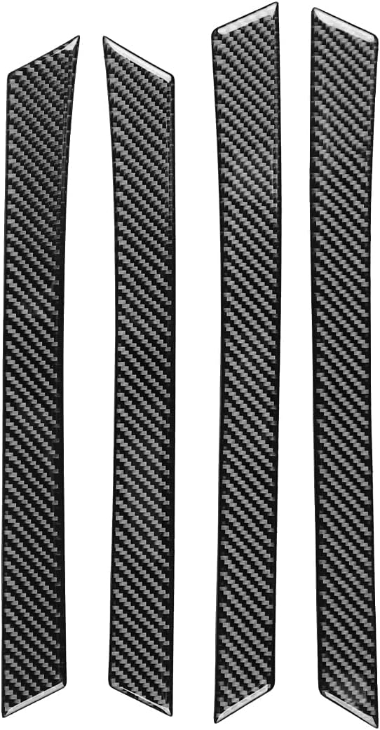 Real Premium Carbon Fiber Car Inner Door Armrest Panel Decorative Cover Soft Sticker Compatible with Toyota Corolla 2014 2015 2016 2017 2018 Auto Interior Accessories Black 4pcs