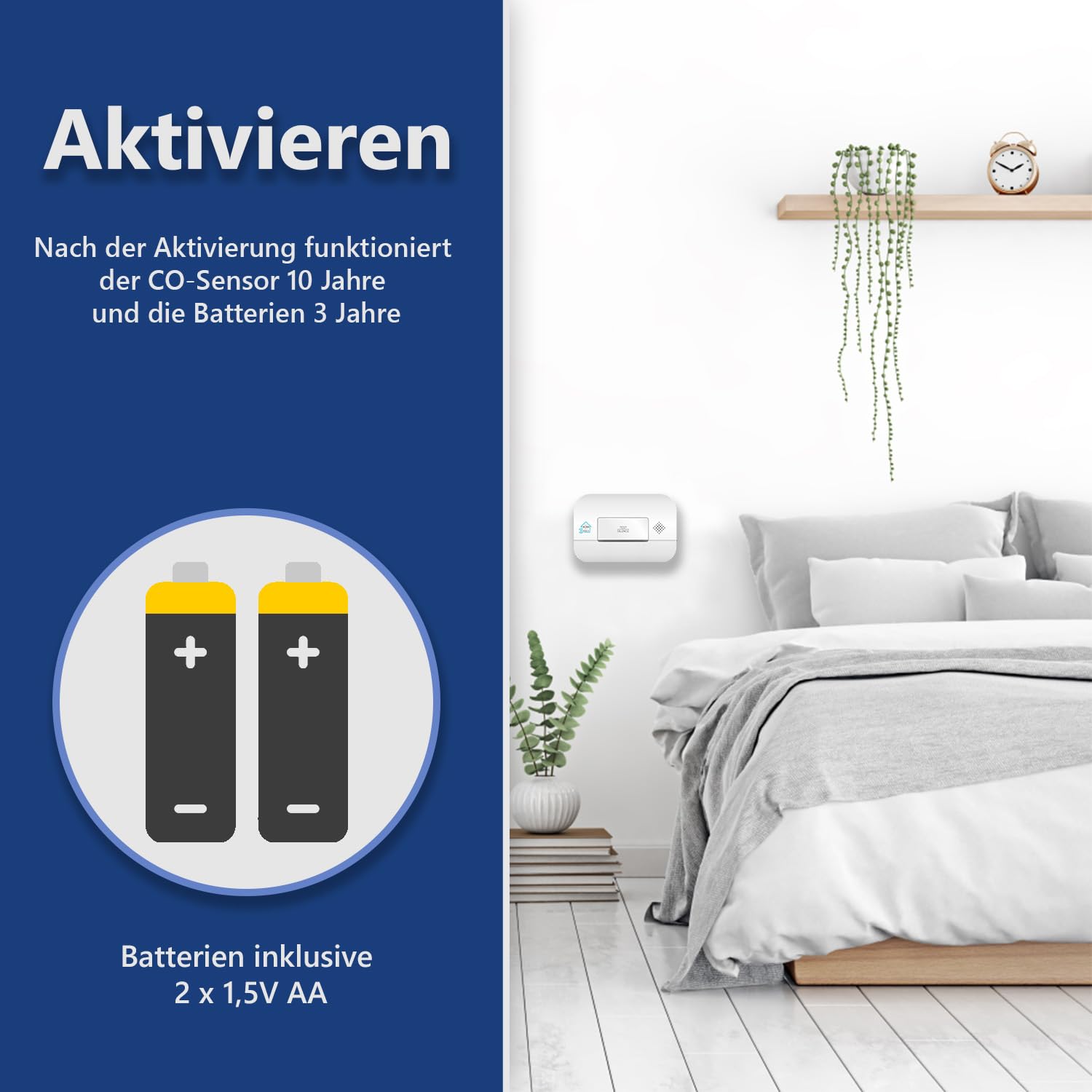 ELRO FC4902R | Drahtlos Verknüpfbarer Kohlenmonoxidmelder | 10 Jahre Sensor | Entspricht der europäischen Norm EN50291 | Weiß | 1 Stück