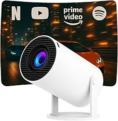 Projetor Portátil 4K 1080p com Wi-Fi 6, Bluetooth 5.0 e Android 11