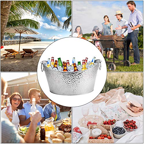 Stainless Steel Beverage Tubs Large Ice Bucket Drink Buckets For Parties Weddings 12L #TOP5