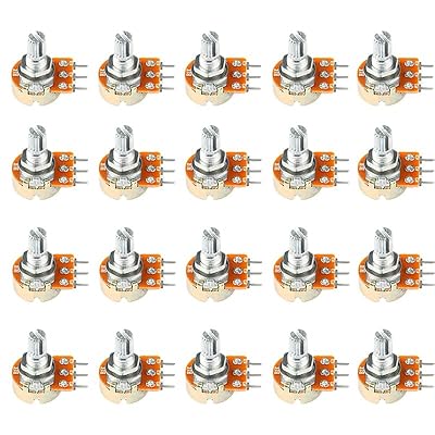 JESSINIE 20PCS WH148 Single Potentiometer B1K Variable Resistors 15mm Knurled Shaft 3Pins...