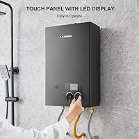 Vista 3 de CAMPLUX - Calentador de agua sin tanque de gas para interiores, 2.64 GPM, calentador de agua sin tanque de propano CM264, 68,000 BTU, agua caliente