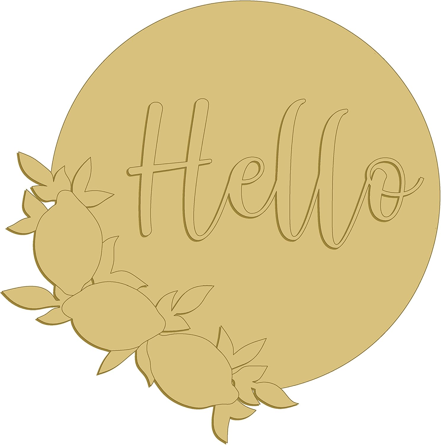 3D Hello Lemon Cutout Spring Summer Décor Home Décor Everyday Decorations Door Hanger MDF Shape Canvas Style 1 Art 1 (12")