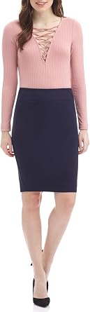 Rekucci Womens Ease into Comfort Fit Perfect Midi Pencil Skirt