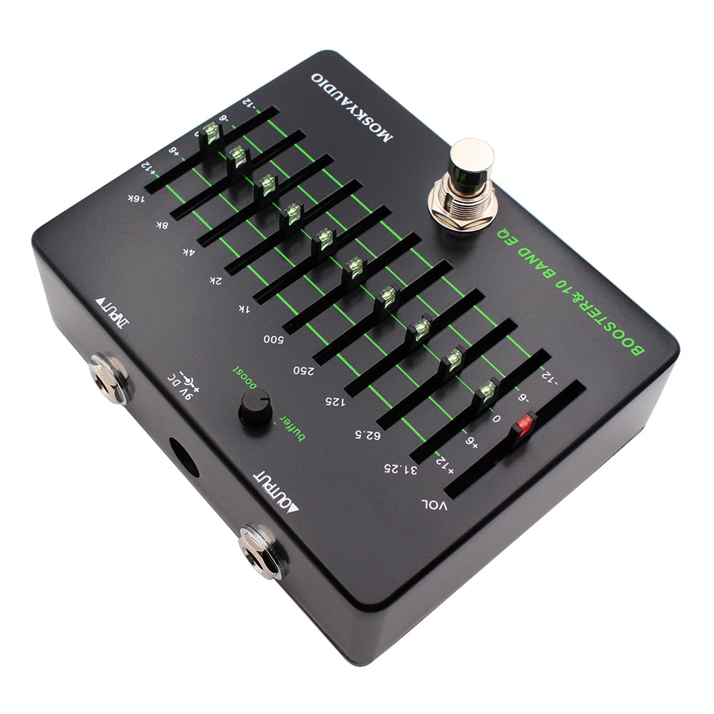 Pedały efektów gitarowych i basowych z 10-pasmowym korektorem EQ i wzmacniaczem Clean Buffer z przełączaniem True Bypass