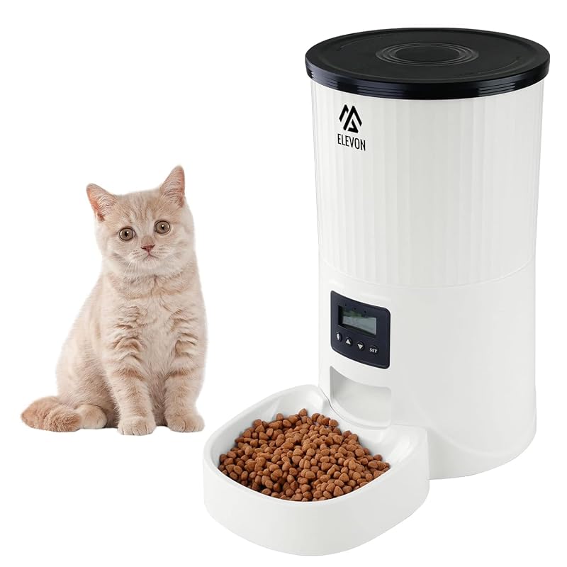Comedouro Automático para Cães e Gatos Elevon com Programação, Controle de Porções e Gravação de Voz, 4 L