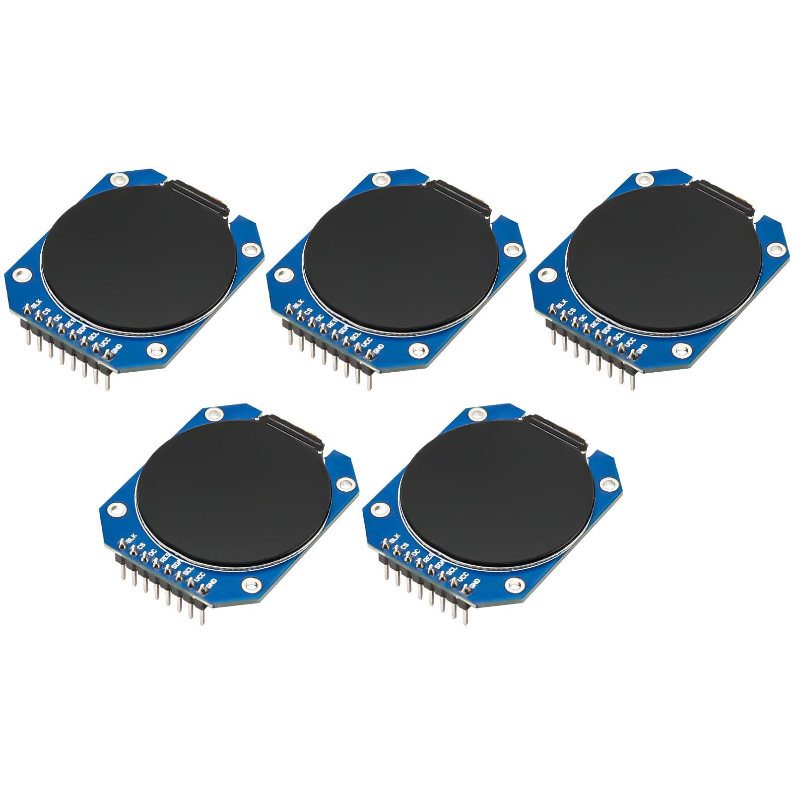ARCELI 5Pcs GC9A01 Ecran TFT Rond de 1,28 Pouces avec résolution 240 x 240 et Interface SPI pour Arduino, Module d'affichage LCD DC 3,3 V pour appareils d'affichage