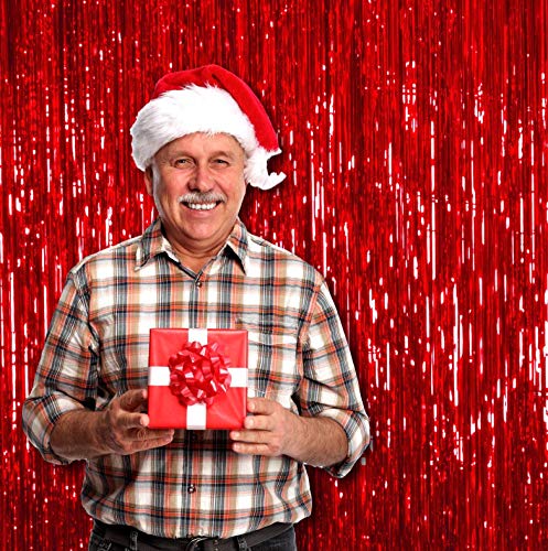 Image of Party Propz Foil Curtain Set of 4 (Red)