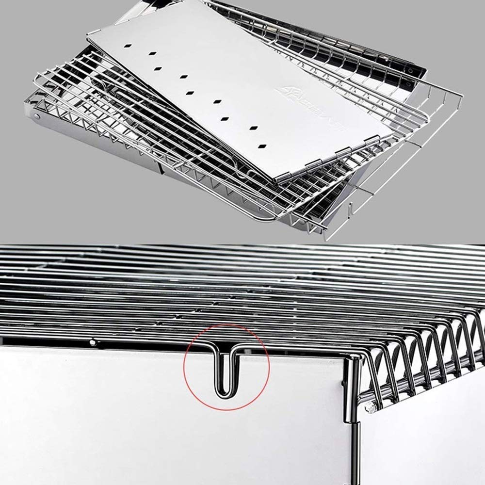 Supporto per barbecue, Griglia for barbecue Barbecue Cucina domestica Picnic multi-persona a carbone addensato di qualità con ripiano da picnic pieghevole portatile selvaggio