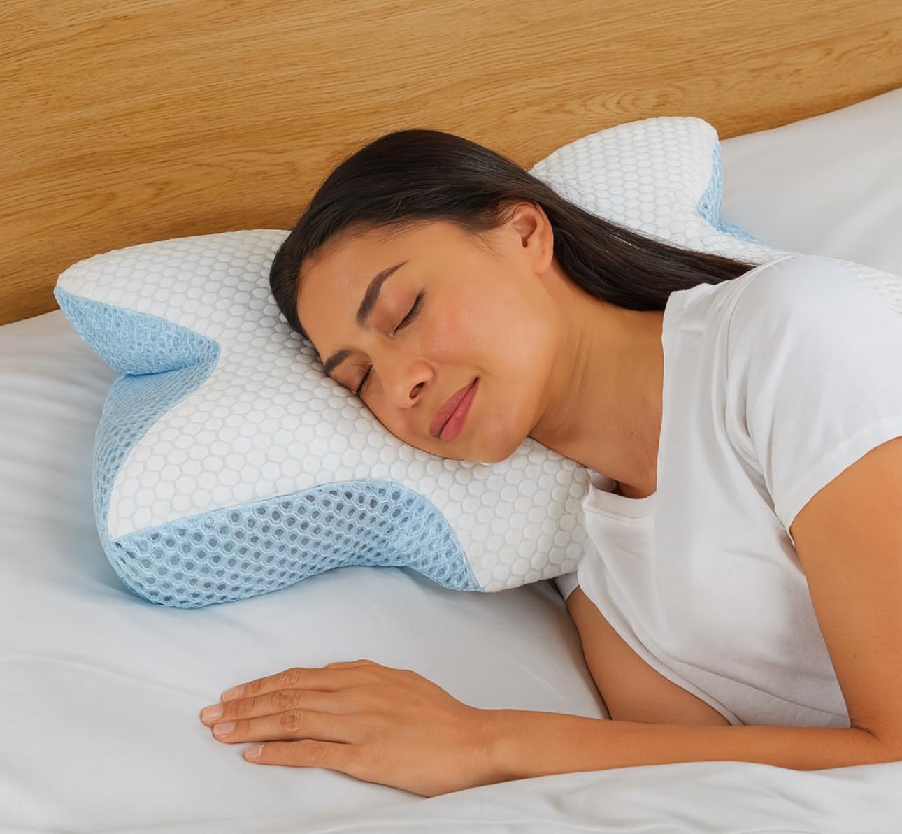 Ergonomic Cervical Memory Foam Neck Pillow for Comfortable Sleep – Orthopedic Contour Pillow for Side, Back, and Stomach Sleepers with Breathable, Washable Cover